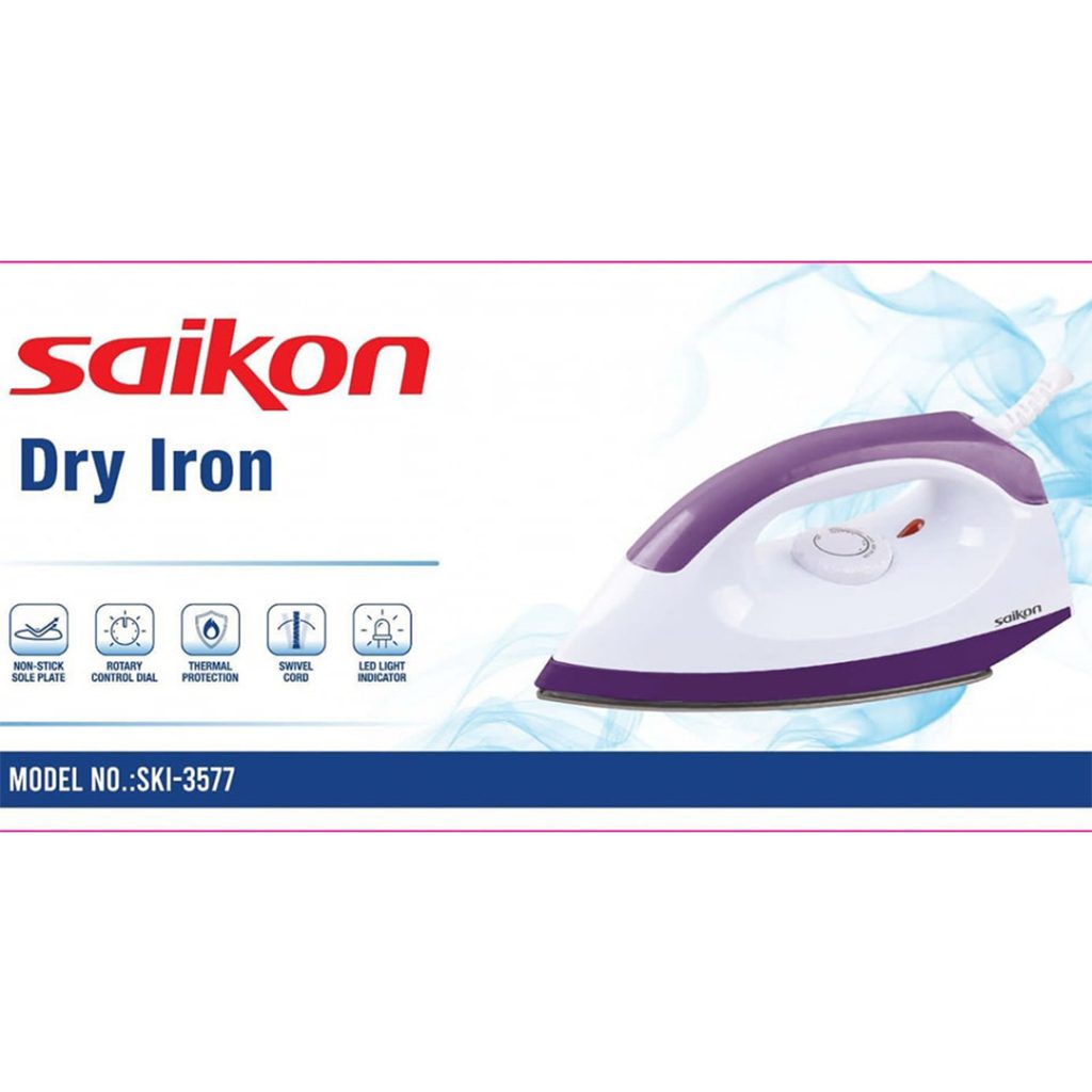 Saikon Dry Iron (SKI - 3577) – Efficient & Reliable Ironing | mpowerstores.lk