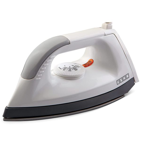 Usha 1000W Dry Iron (EI 1602) with non-stick soleplate and adjustable temperature control